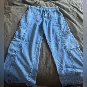 Wild Fable Blue Wide Leg Jeans high rise cargo jeans. Size 10